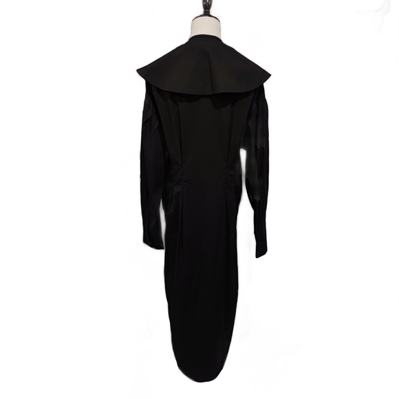 3 Way Cotton Blend  Mao Collar Long Shirt Dress - Picture 4 of 8